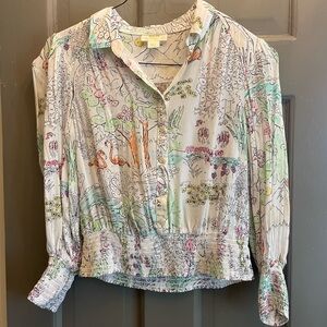 Maeve Floral Printed Smocked Waist Top